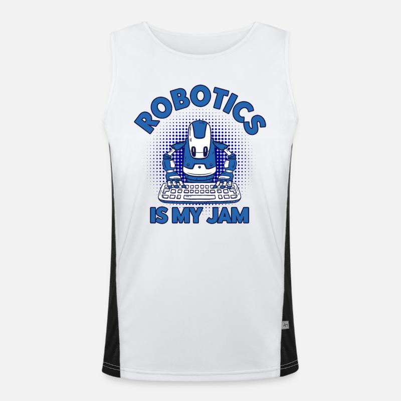 Robotics Engineer Engineer Teacher Technology - Men's Functional Contrast Tank Top  - white/black