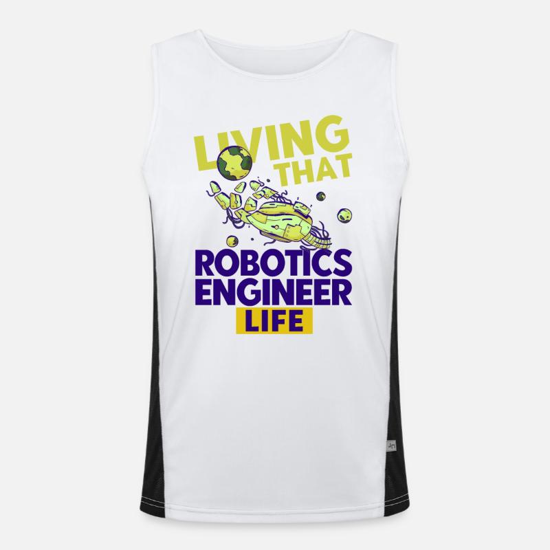 Ingenieur Lehrer Robotik Roboter Geschenk Funktionelles Kontrast-Tank Top für Männer 