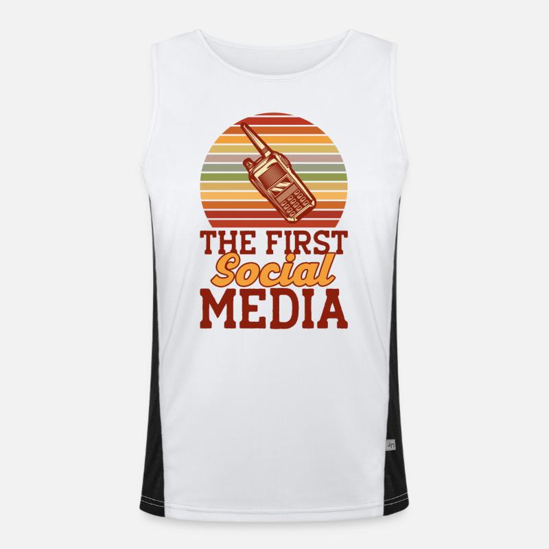 Radio amateur Morse code broadcast amateur radio Men's Functional Contrast Tank Top 