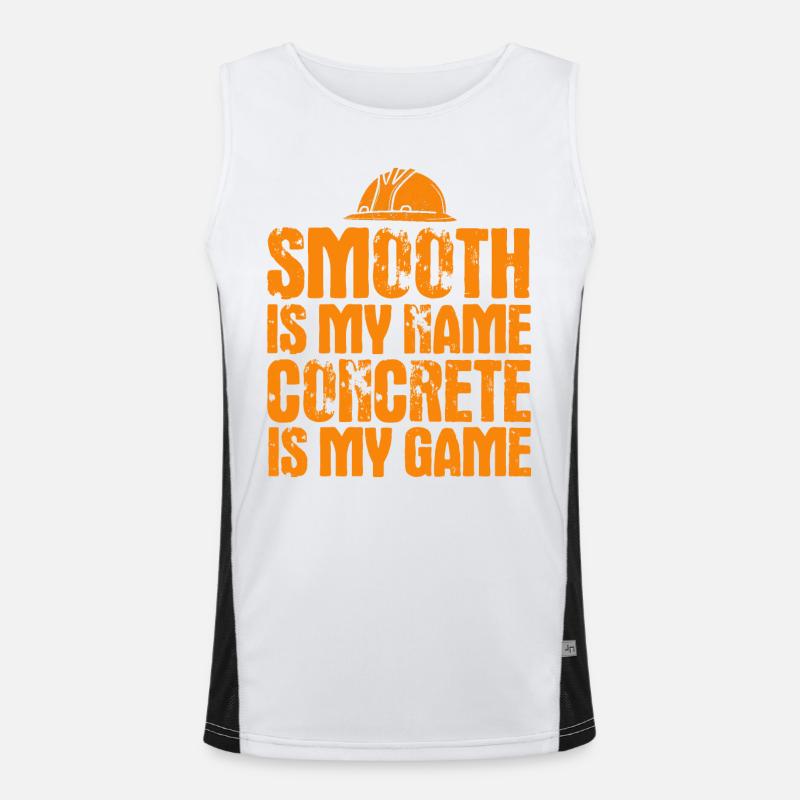 Construction Site Concrete Builder Construction Worker Gift Men's Functional Contrast Tank Top 