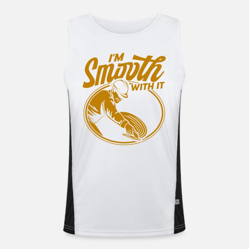 Concrete Builder Reinforced Concrete Builder Concrete Mixer Gift Men's Functional Contrast Tank Top 