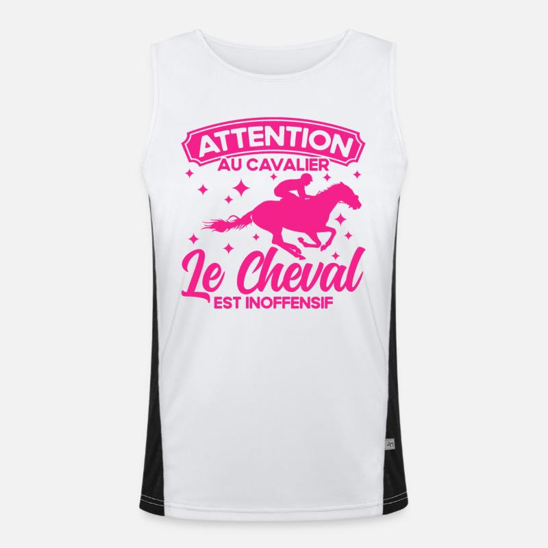 Cadeau Cavalier Cavalier Cheval Débardeur respirant contrasté Homme 