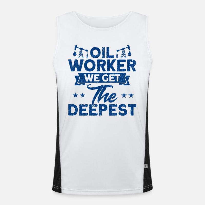 Ölfeld Arbeiter Ölfeld Arbeiten im Fracking Gesche Funktionelles Kontrast-Tank Top für Männer 