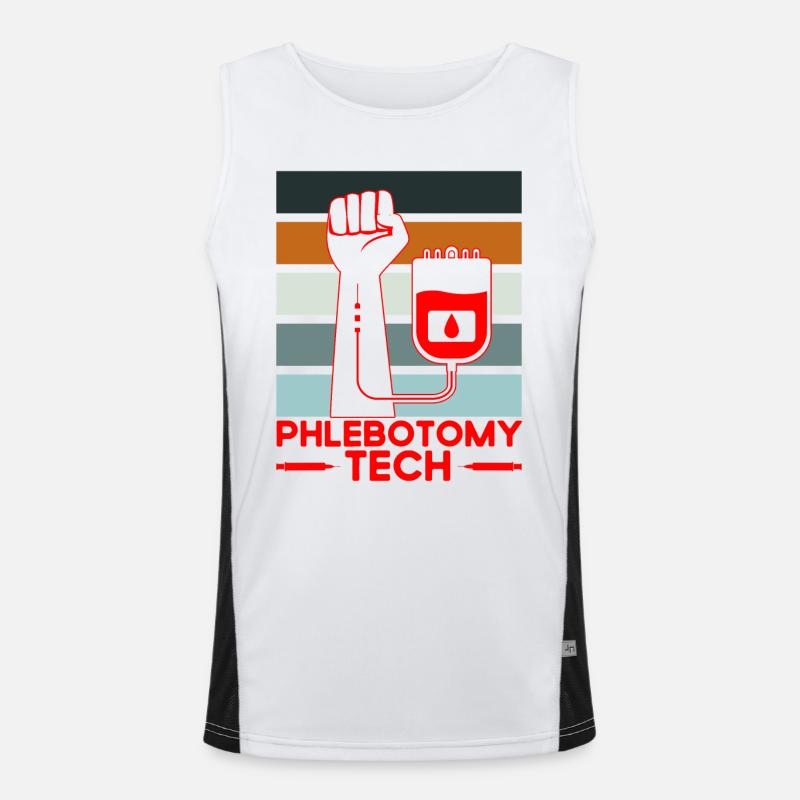 Phlebotomie Blutabnahme Phlebotomist Tech Geschenk Funktionelles Kontrast-Tank Top für Männer 