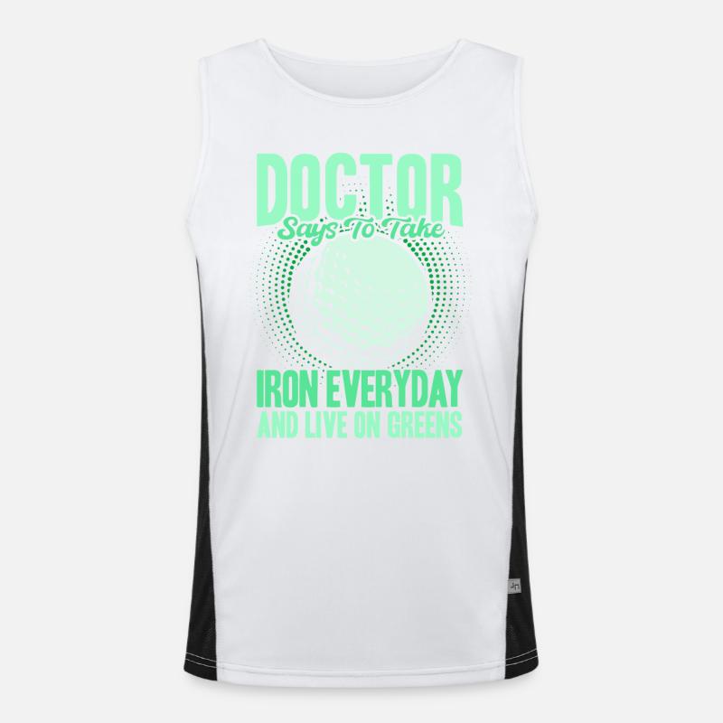Golf spielen Golfspieler Golfplatz Geschenk Funktionelles Kontrast-Tank Top für Männer 