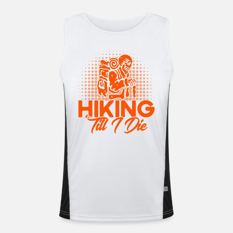 Fernweh Wandern Rucksacktourismus Geschenk Funktionelles Kontrast-Tank Top für Männer 