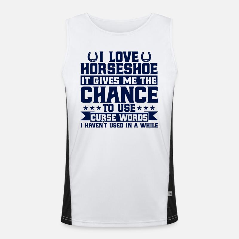 Horseshoe Throwing Horseshoe Throwing Horseshoe Launcher Men's Functional Contrast Tank Top 