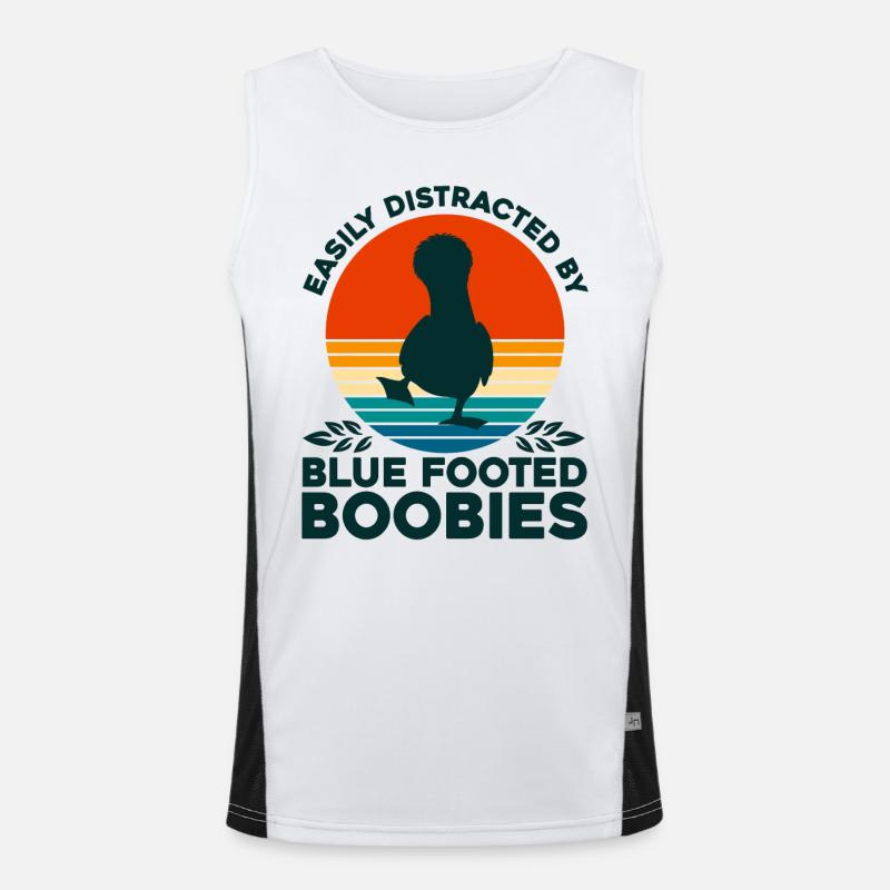 Seabird Blue-footed Gannet Birdwatcher Gift Men's Functional Contrast Tank Top 