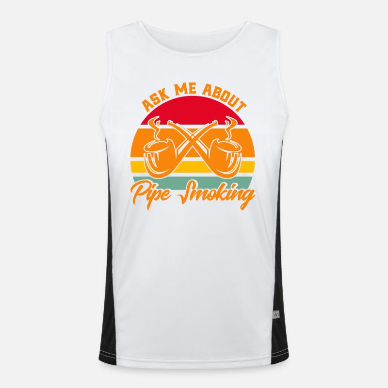 Pipe smoking pipe lovers pipe tobacco gesc Men's Functional Contrast Tank Top 