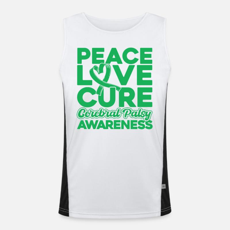 Conscience de la paralysie cérébrale Green Loop Zereb Débardeur respirant contrasté Homme 