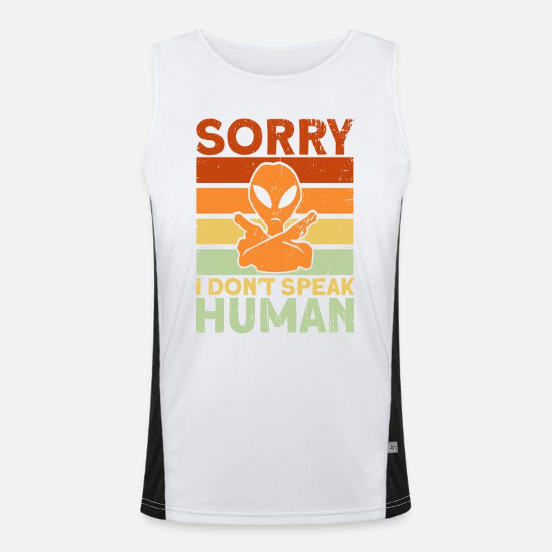 Sorry I don't speak human alien Gesche Men's Functional Contrast Tank Top 