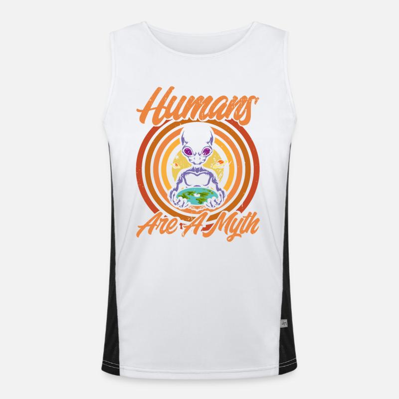 Humans are a myth alien gift Men's Functional Contrast Tank Top 