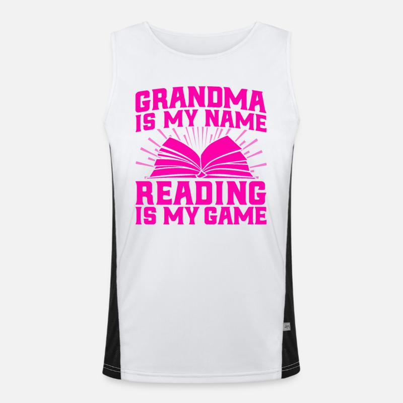 Grandma is my name Reading is my game Reading a book Men's Functional Contrast Tank Top 