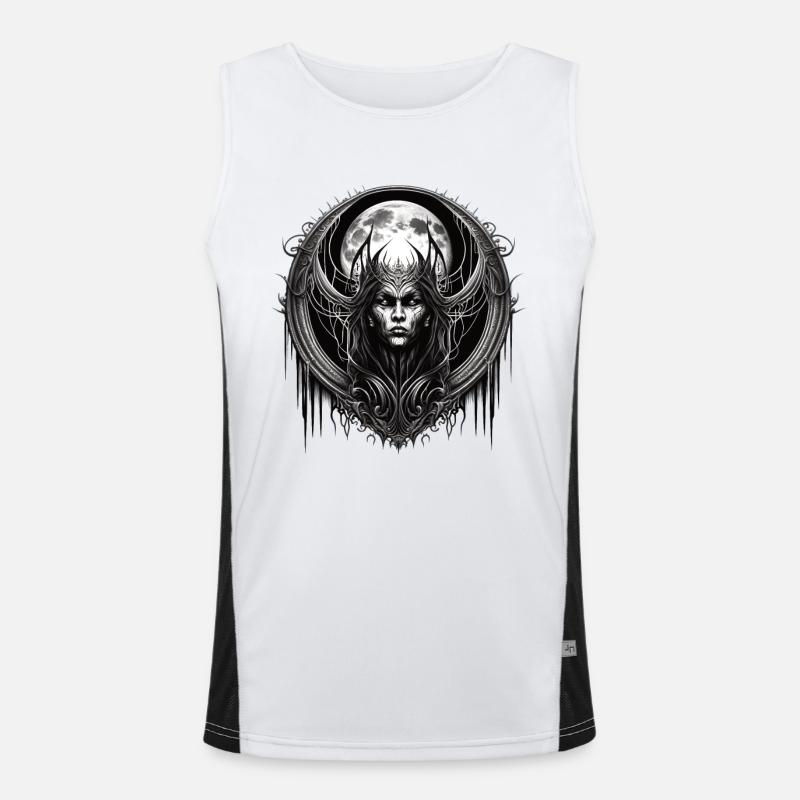 Gothic Dämon Hexe Vollmond Demon Witch Full Moon Funktionelles Kontrast-Tank Top für Männer 