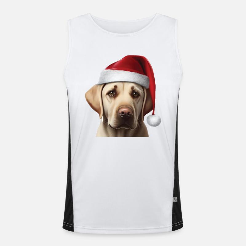 Labrador avec chapeau de Noël Débardeur respirant contrasté Homme 
