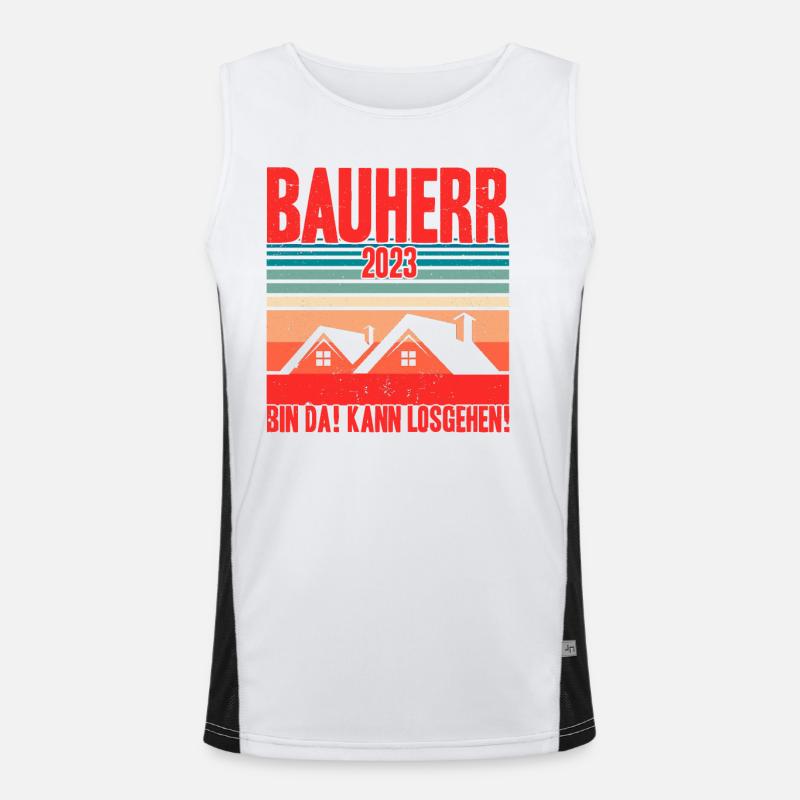 Bauherr 2023 Bin Da! Kann Losgehen! Bauherr Gesche Funktionelles Kontrast-Tank Top für Männer 