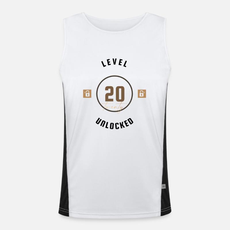 20th Birthday Level twenty unlocked, gift Men's Functional Contrast Tank Top 