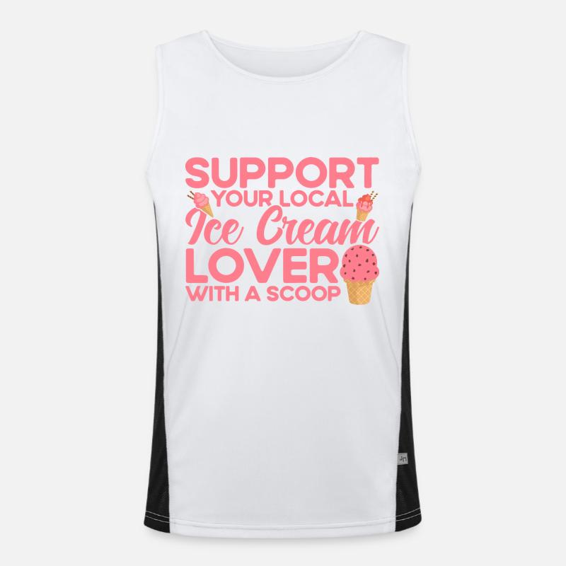 Support local ice cream lover Eiscrem Men's Functional Contrast Tank Top 