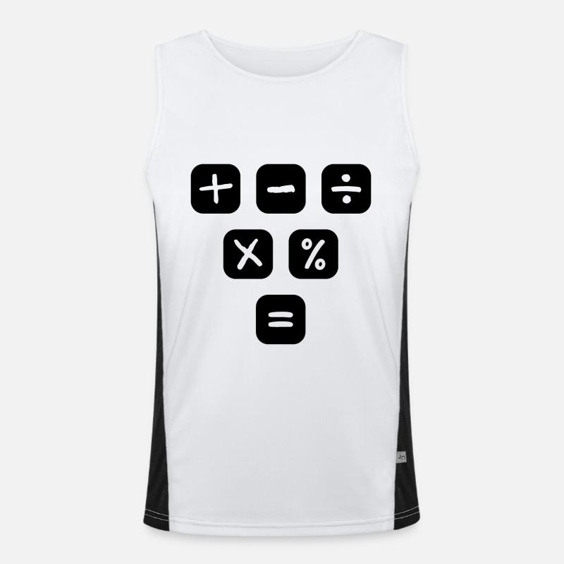 Math Symbols mathematical Signs Maths - Men's Functional Contrast Tank Top  - white/black