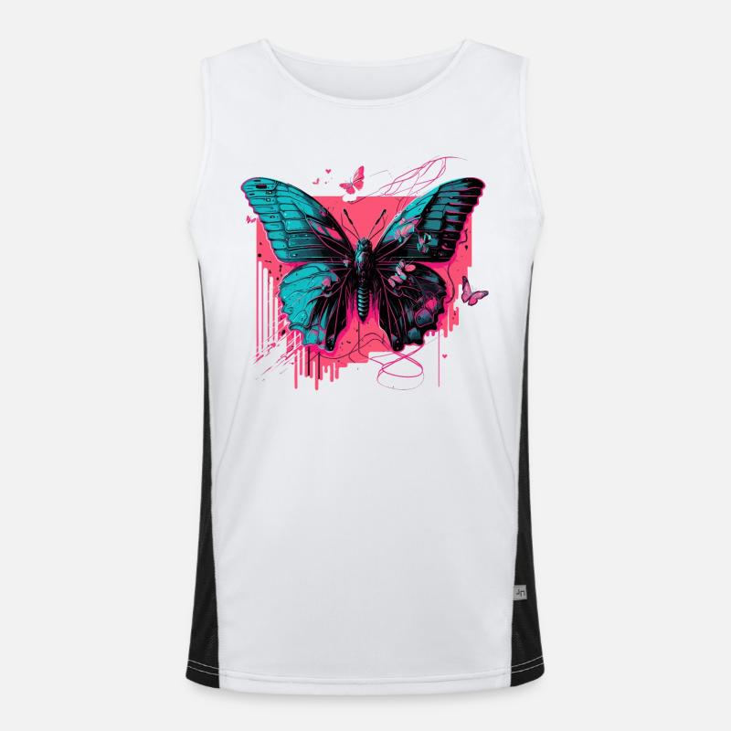 Papillon en Technicolor Glow Débardeur respirant contrasté Homme 