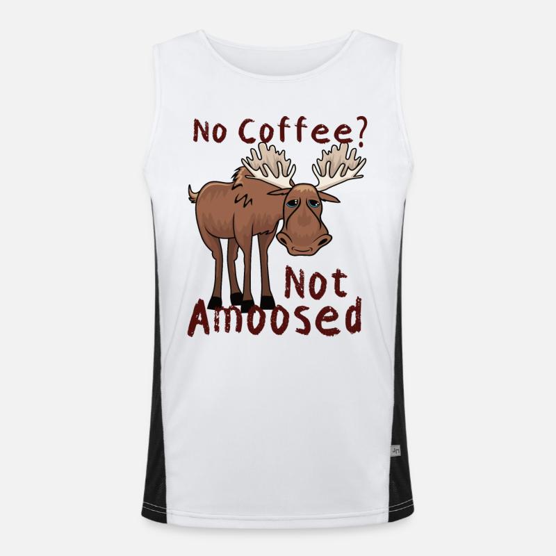 No Coffee Not Amoosed Elch Funktionelles Kontrast-Tank Top für Männer 