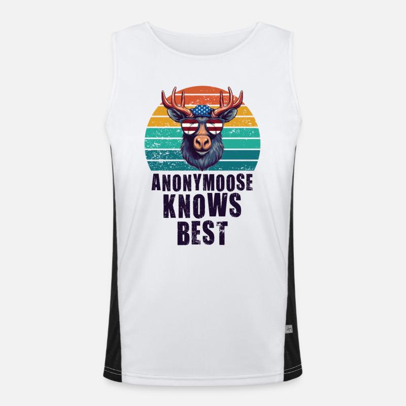 Anonymousoose Knows Best Cool Moose Men's Functional Contrast Tank Top 