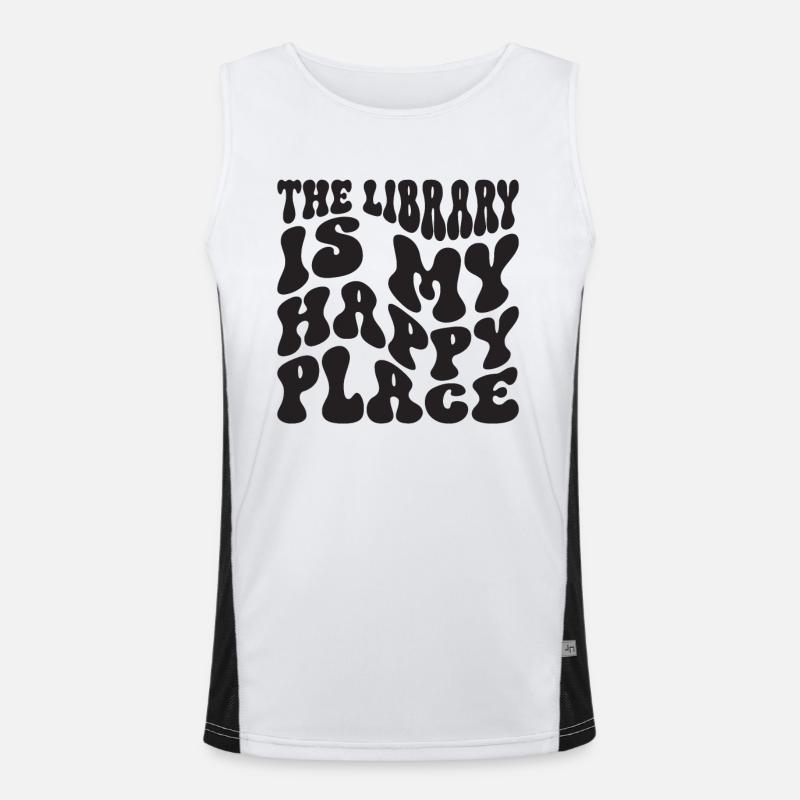 Bibliothek Buchliebhaber Lesender Bücherwurm Funktionelles Kontrast-Tank Top für Männer 