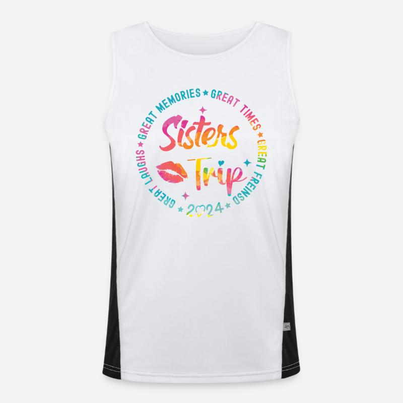 Great Laughs Sisters Trip 2024 Funktionelles Kontrast-Tank Top für Männer 