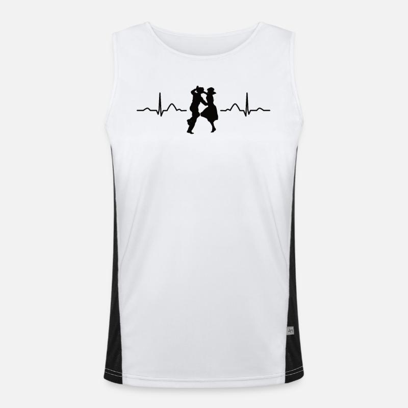 Dancing Heartbeat Swing 60s Boogie Woogie Men's Functional Contrast Tank Top 