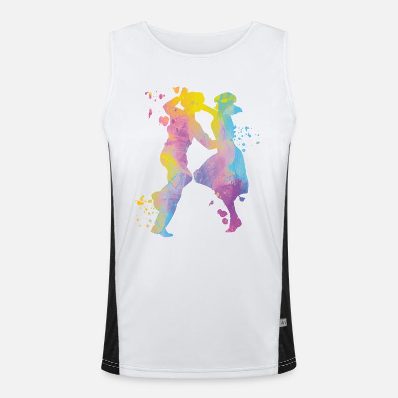 Dancing Swing 60s Boogie Woogie - Men's Functional Contrast Tank Top  - white/black