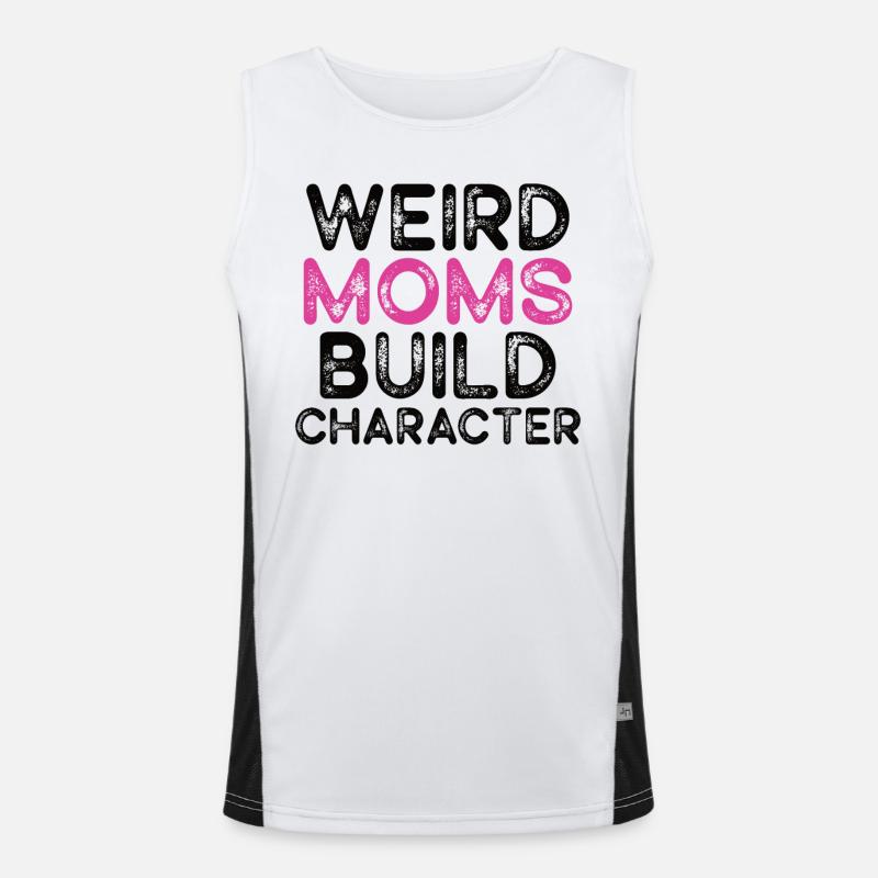 Weird Moms Build Character Funktionelles Kontrast-Tank Top für Männer 