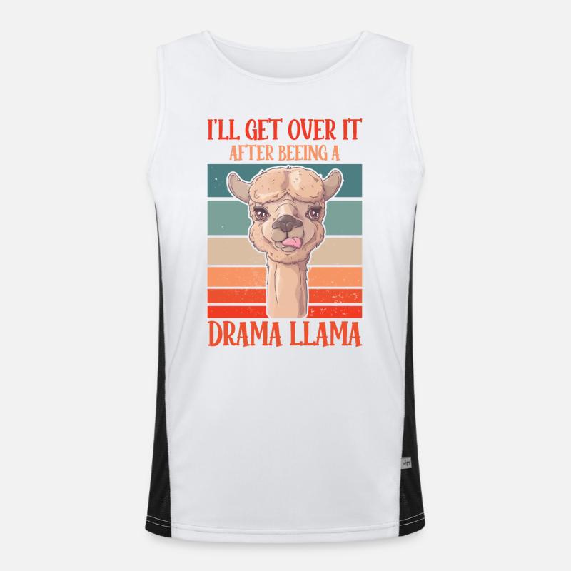 Drama Llama I'll Get Over It Alpaca Men's Functional Contrast Tank Top 