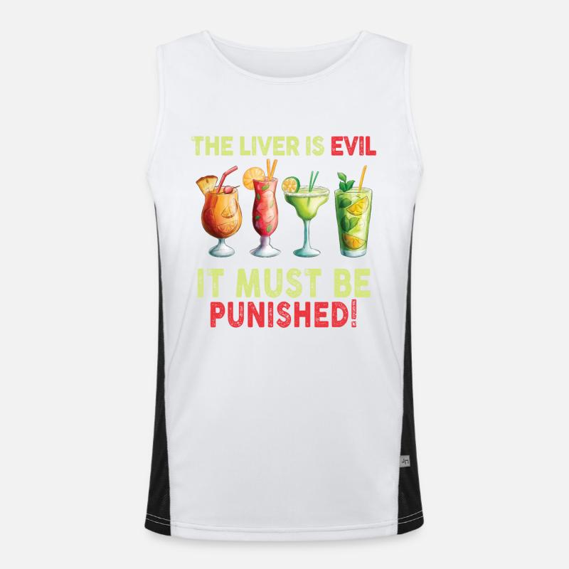Die Leber Ist Böse Und Muss Bestraft Werden Funktionelles Kontrast-Tank Top für Männer 