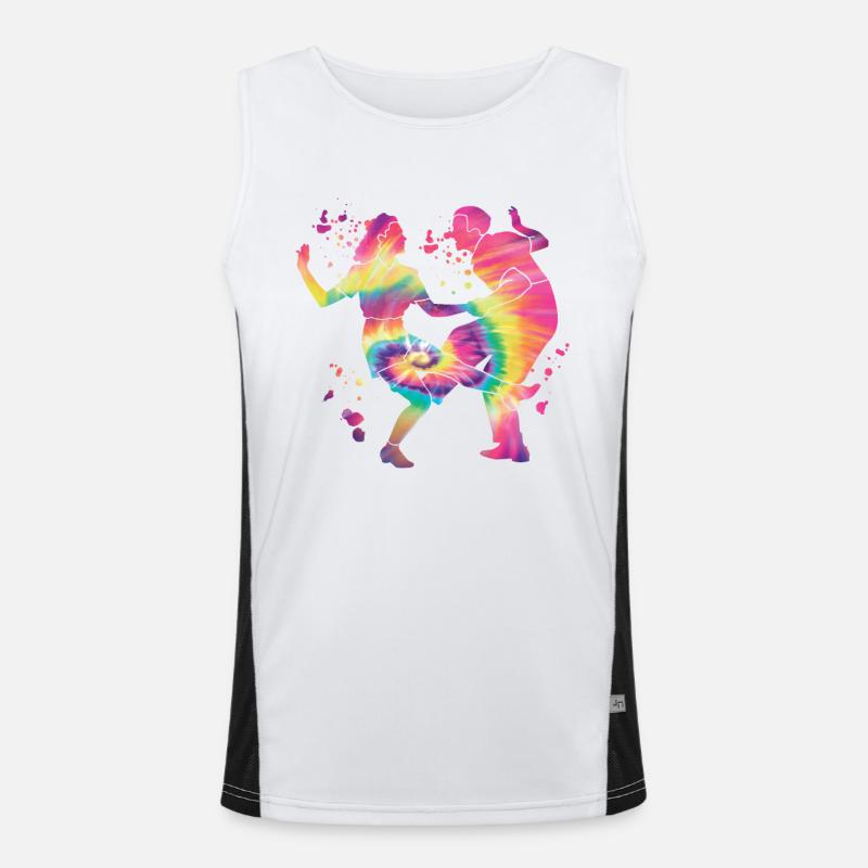 Dancing Swing 60s Boogie Woogie - Men's Functional Contrast Tank Top  - white/black