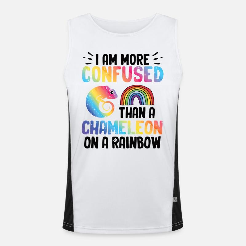 Ich Bin Verwirrter Als Ein Chamäleon Funktionelles Kontrast-Tank Top für Männer 