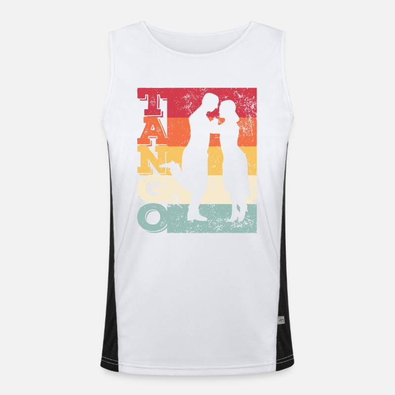Argentine Tango Dancing Milonga Vals Men's Functional Contrast Tank Top 