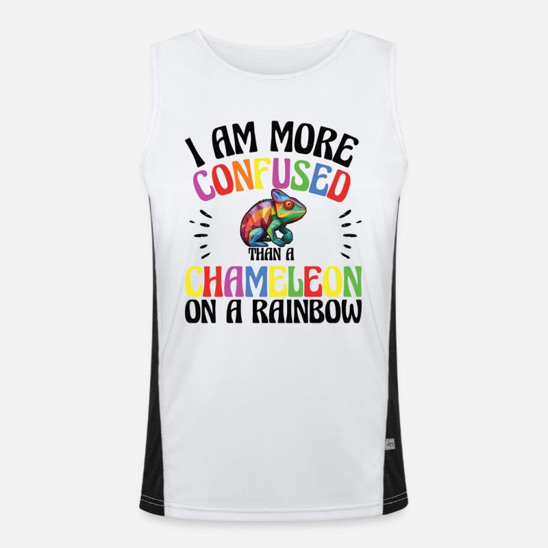 Ich Bin Verwirrter Als Ein Chamäleon Funktionelles Kontrast-Tank Top für Männer 