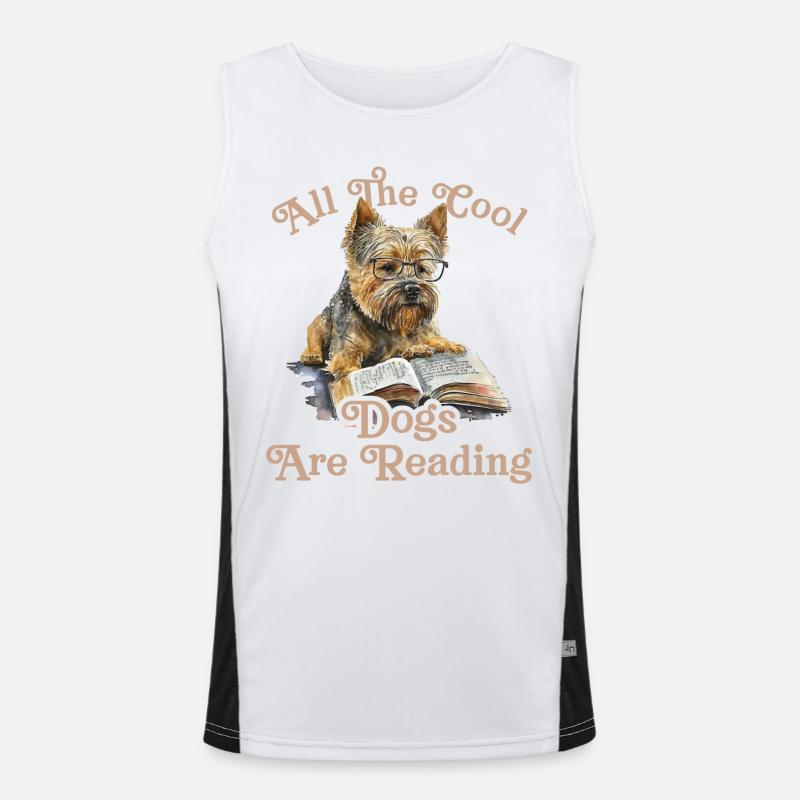 All Cool Kids Reading Dog Men's Functional Contrast Tank Top 