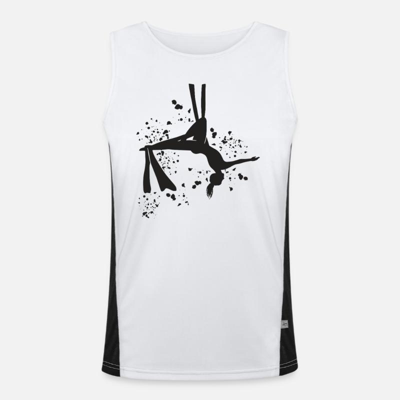 Vertikaltuch Luftakrobatik Aerial Silk Funktionelles Kontrast-Tank Top für Männer 