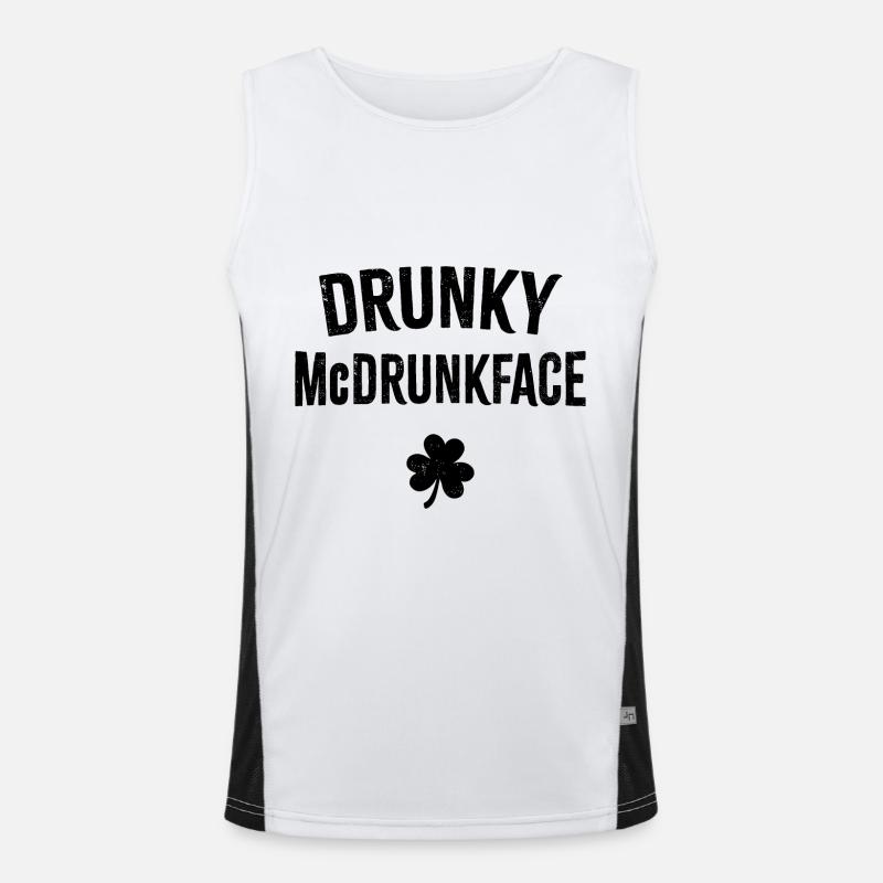 Drunky McDrunkface - Men's Functional Contrast Tank Top  - white/black