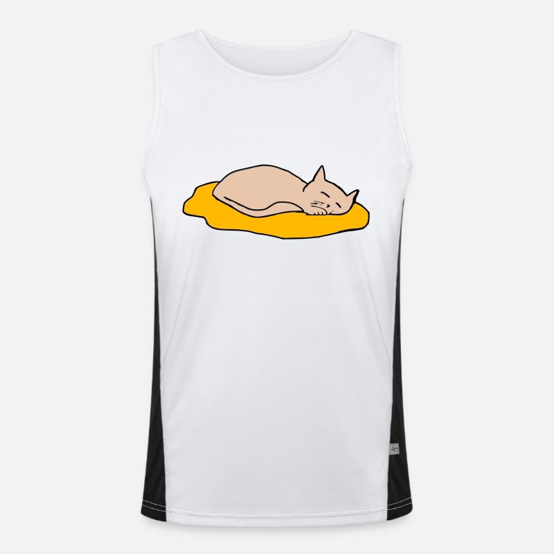 Cat - Men's Functional Contrast Tank Top  - white/black