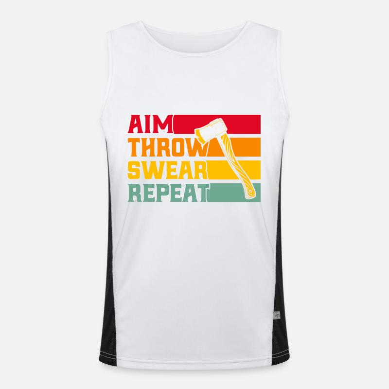 Professional axe throwing competitions in axe throwing Men's Functional Contrast Tank Top 