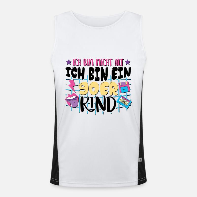 Ich bin nicht alt ich bin ein 90er Kind Funktionelles Kontrast-Tank Top für Männer 