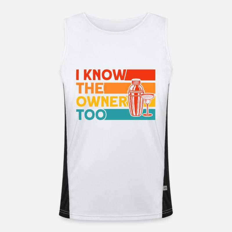 Bartender Waiter Service Gift Men's Functional Contrast Tank Top 