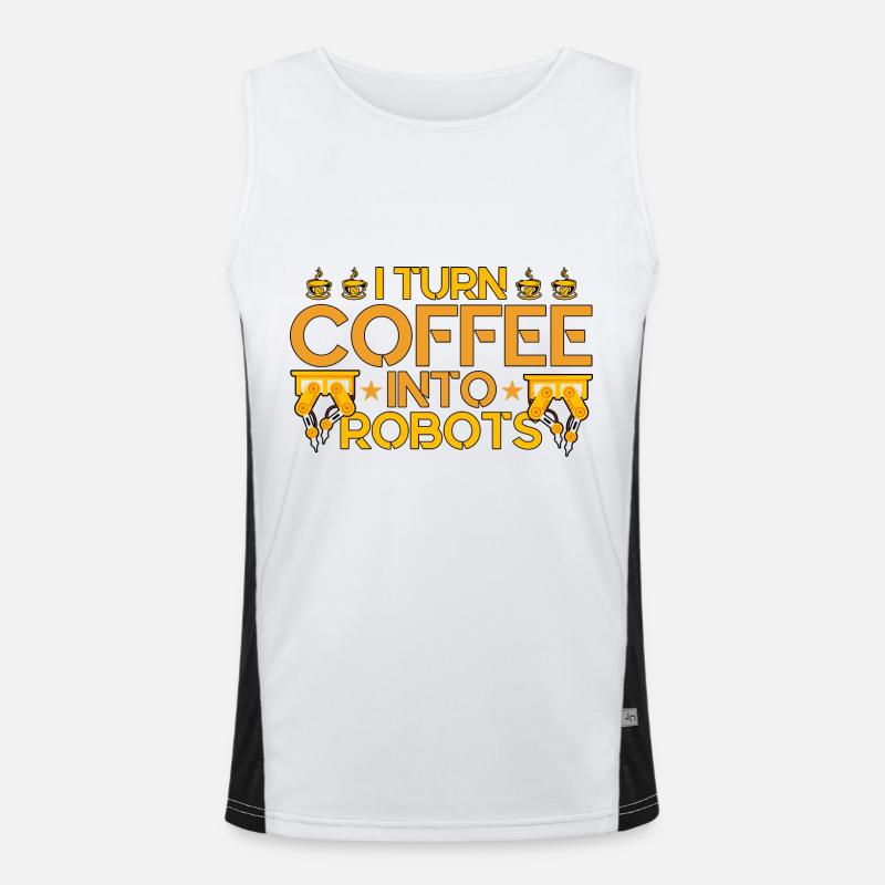 Engineer Teacher Robotics Technology Gift - Men's Functional Contrast Tank Top  - white/black