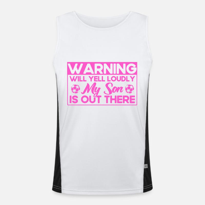 Fußball Mama Sohn Mutter Geschenk Funktionelles Kontrast-Tank Top für Männer 