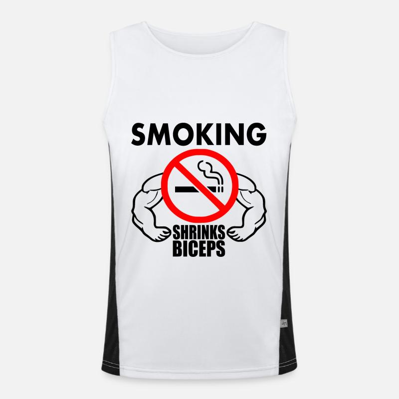 Smoking shrinks the biceps Funktionelles Kontrast-Tank Top für Männer 