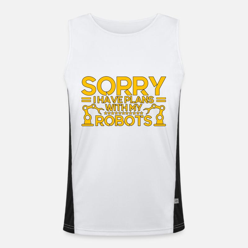 Robotik Ingenieur Lehrer Technik Geschenk Funktionelles Kontrast-Tank Top für Männer 