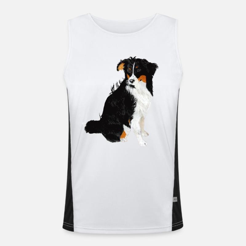 Aussie Nanouk, Seated - Watercolour Men's Functional Contrast Tank Top 