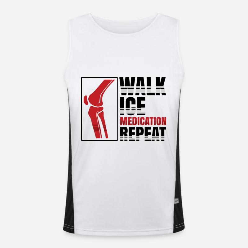 Walk Ice Medication Repeat Funktionelles Kontrast-Tank Top für Männer 